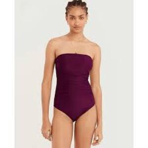 J. Crew Gemma Ruched Bandeau One-Piece Swimsuit in Purple Size 6